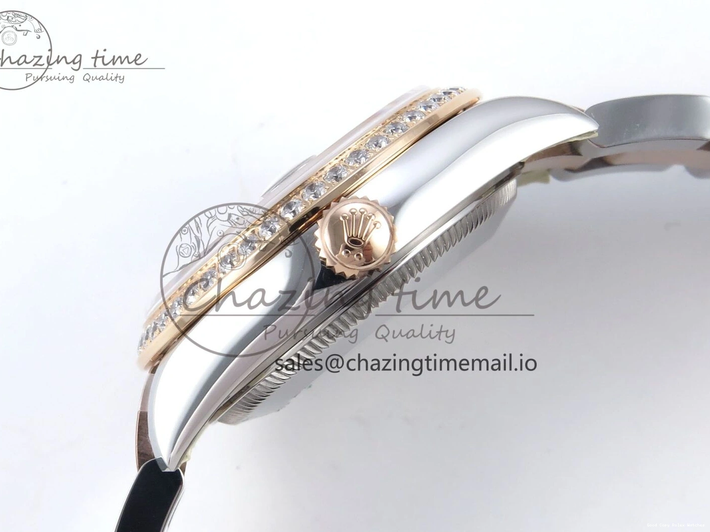 AAA Replica Watches 31 Oyster Dial 904L ETA Diamonds Bezel on RG WrinkleFree Best Diamonds Bracelet DateJust 278381RBR 373 Brown Steel ARF 1:1 SS Edition 1225